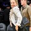 Kate Hudson Lakers Game Jacket side