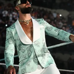 Stylish blazer inspired by Seth Rollins' appearance on Monday Night RAW, featuring a bold design, tailored fit, and eye-catching details.