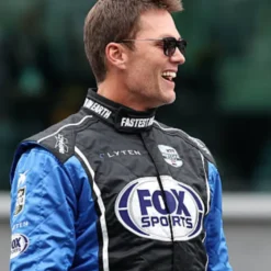 Jumpsuit worn by Tom Brady at the 109th Running of the Indianapolis 500, featuring a streamlined design, full-length sleeves, and a sporty, modern fit.